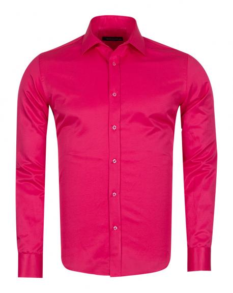 SL 1050-A Men's fuchsia plain classic long sleeved shirt